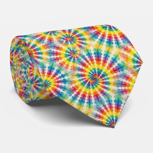 Regenbogen-Psychedelic-Tie-Dye-Schlips Krawatte (Gerollt)