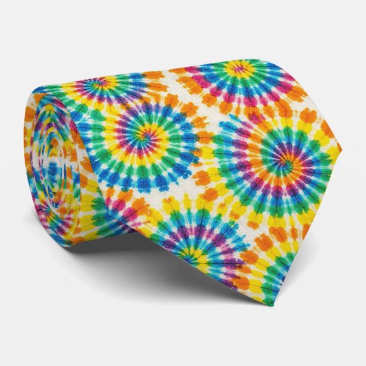 Regenbogen-Psychedelic-Tie-Dye-Schlips Krawatte (Gerollt)