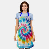 Regenbogen-Psychedelic-Tie-Dye-Schürze Schürze (Getragen)