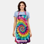 Regenbogen-Psychedelic-Tie-Dye-Schürze Schürze (Getragen)