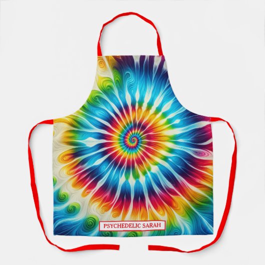 Regenbogen-Psychedelic-Tie-Dye-Schürze Schürze (Vorderseite)