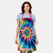 Regenbogen-Psychedelic-Tie-Dye-Schürze Schürze (Getragen)