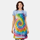 Regenbogen-Psychedelic-Tie-Dye-Schürze Schürze (Getragen)