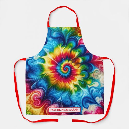 Regenbogen-Psychedelie-Tie-Dye-Schürze Schürze (Vorderseite)