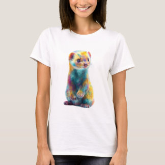 Regenbogen-Psychedelische-Bunte-Frettchen-Frauen T-Shirt