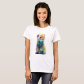 Regenbogen-Psychedelische-Bunte-Frettchen-Frauen T-Shirt (Vorne ganz)