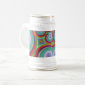Regenbogen-Psychedelische-Optische-Abstrakte-Kunst Bierglas (Vorderseite Links)