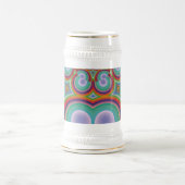 Regenbogen-Psychedelische-Optische-Abstrakte-Kunst Bierglas (Mittel)