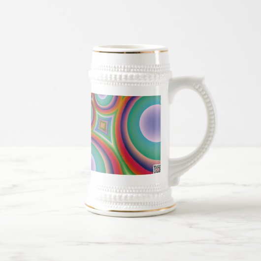 Regenbogen-Psychedelische-Optische-Abstrakte-Kunst Bierglas (Rechts)
