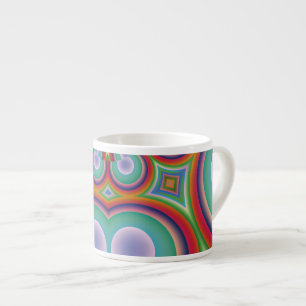 Regenbogen-Psychedelische-Optische-Abstrakte-Kunst Espressotasse