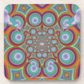 Regenbogen-Psychedelische-Optische-Abstrakte-Kunst Getränkeuntersetzer (Vorderseite)
