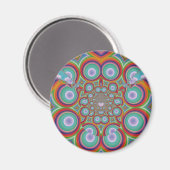 Regenbogen-Psychedelische-Optische-Abstrakte-Kunst Magnet (Vorderseite/Rückseite)