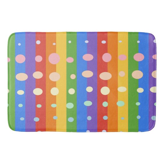 REGENBOGEN PUNKT STREIFEN BADEMATTE (Vorderseite)