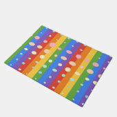 REGENBOGEN PUNKT STREIFEN FUßMATTE (Schrägansicht)
