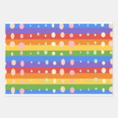 REGENBOGEN PUNKT STREIFEN GESCHENKPAPIER SET (Vorderseite 2)