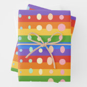 REGENBOGEN PUNKT STREIFEN GESCHENKPAPIER SET (Beispiel)