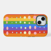 REGENBOGEN PUNKT STREIFEN iPhone 15 HÜLLE (Rückseite (Horizontal))