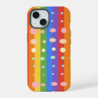 REGENBOGEN PUNKT STREIFEN iPhone 15 HÜLLE