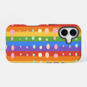 REGENBOGEN PUNKT STREIFEN iPhone 16 HÜLLE (Rückseite (Horizontal))