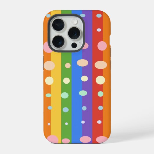 REGENBOGEN PUNKT STREIFEN iPhone HÜLLE (Rückseite)