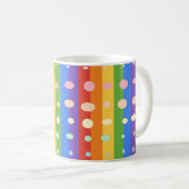 REGENBOGEN PUNKT STREIFEN KAFFEETASSE (VorderseiteRechts)
