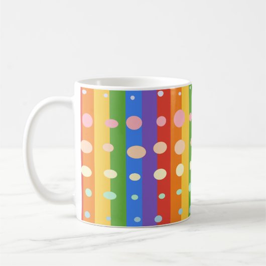 REGENBOGEN PUNKT STREIFEN KAFFEETASSE (Links)