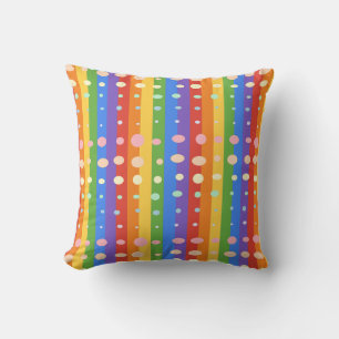 REGENBOGEN PUNKT STREIFEN KISSEN