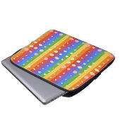 REGENBOGEN PUNKT STREIFEN LAPTOPSCHUTZHÜLLE (Vorne Knopf)