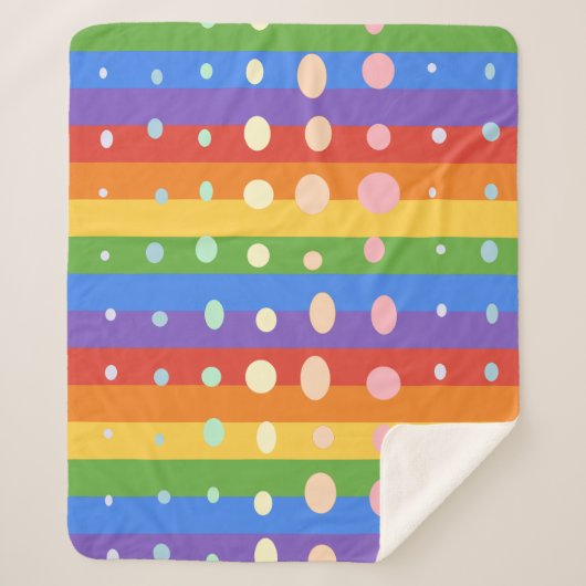 REGENBOGEN PUNKT STREIFEN SHERPADECKE (Vorderseite)