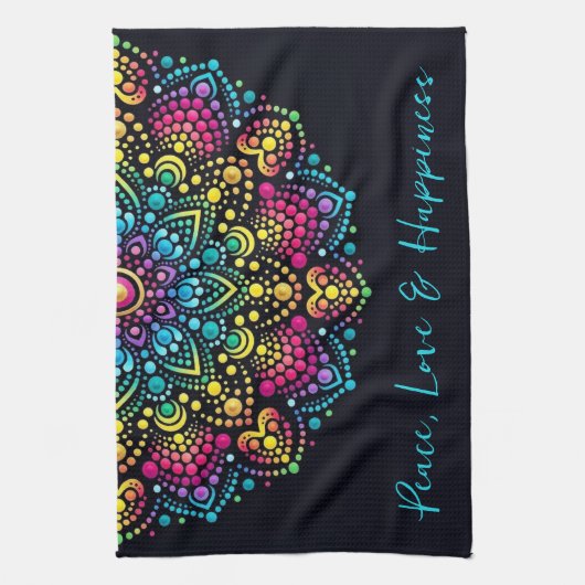 Regenbogen-Punktbemalte Mandala Geschirrtuch (Vertikal)