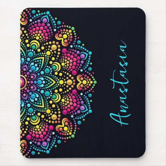 Regenbogen-Punktbemalte Mandala Mousepad (Vorne)