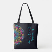Regenbogen-Punktbemalte Mandala Tasche (Rückseite)