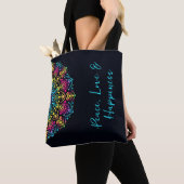 Regenbogen-Punktbemalte Mandala Tasche (Von Nahem)