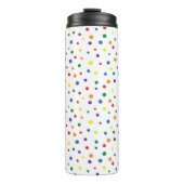 Regenbogen Punkte Thermosbecher (Vorderseite)