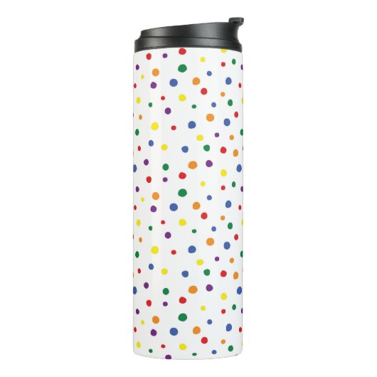 Regenbogen Punkte Thermosbecher (Nach links gedreht)