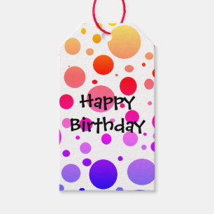 Regenbogen punktiertes alles Gute zum Geburtstag Geschenkanhänger