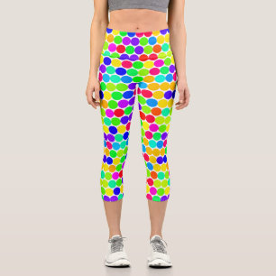 Regenbogen-Punktmuster Capri Leggings