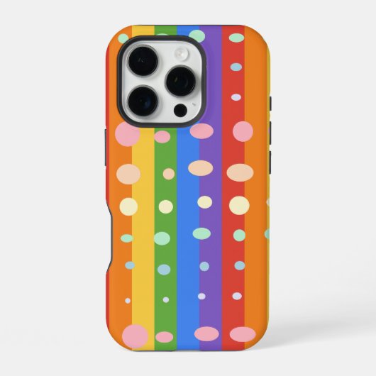 REGENBOGEN PUNKTSTREIFEN iPhone HÜLLE (Rückseite)