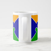 Regenbogen-Puzzle-Buchstabe X-Monogramm Jumbo-Tasse (Rückseite)