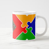 Regenbogen-Puzzle-Buchstabe X-Monogramm Jumbo-Tasse (Rechts)