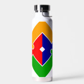 Regenbogen-Puzzle-Buchstabe X-Monogramm Trinkflasche (Links)