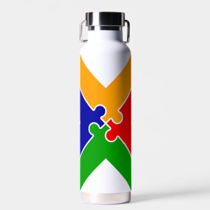 Regenbogen-Puzzle-Buchstabe X-Monogramm Trinkflasche