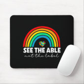 Regenbogen-Puzzle-Herz Sieht den Fähigen, nicht da Mousepad (Mit Mouse)