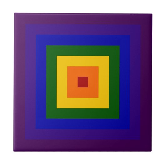 Regenbogen-Quadrat Fliese (Vorderseite)