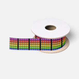 Regenbogen Quadrat Lächeln Satinband