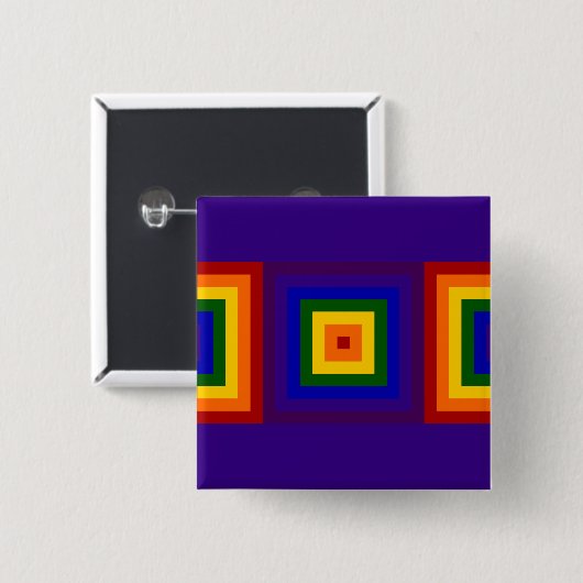 Regenbogen-Quadrate Button (Vorne & Hinten)