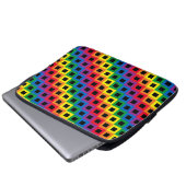 Regenbogen Quadrate Schwarz Laptopschutzhülle (Vorne Knopf)
