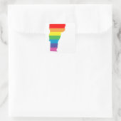 Regenbogen Quadratischer Aufkleber (Tasche)