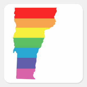 Regenbogen Quadratischer Aufkleber