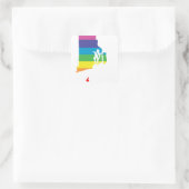 Regenbogen Quadratischer Aufkleber (Tasche)